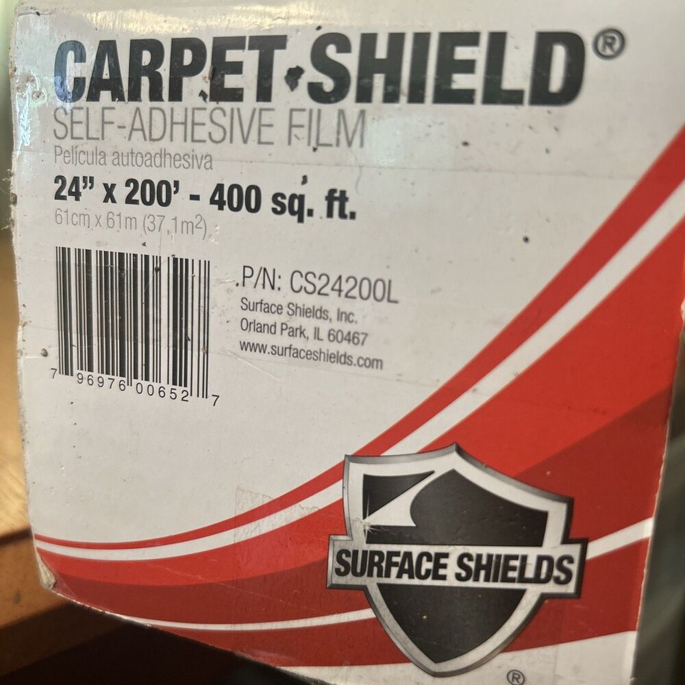 SURFACE SHIELDS Carpet Self-Stick Plastic Carpet Protection 24" x 200'